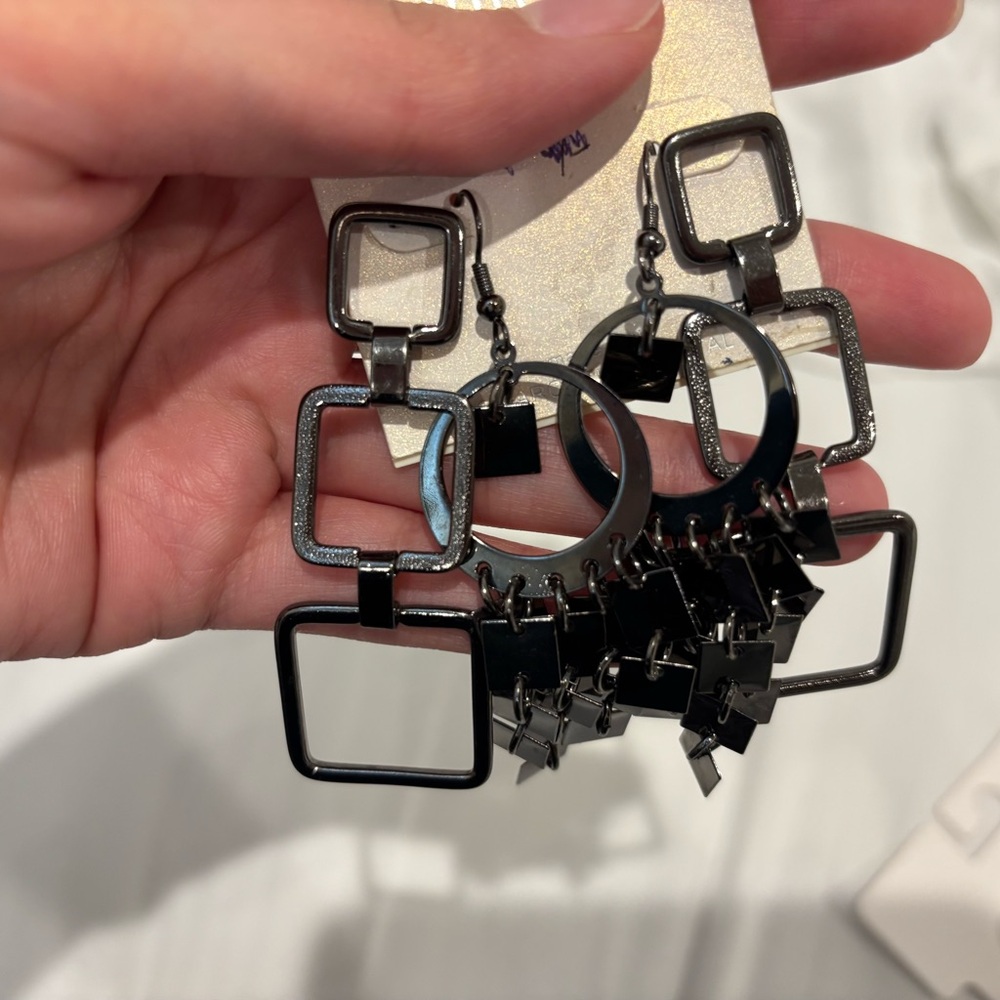 Black Geometric Earrings